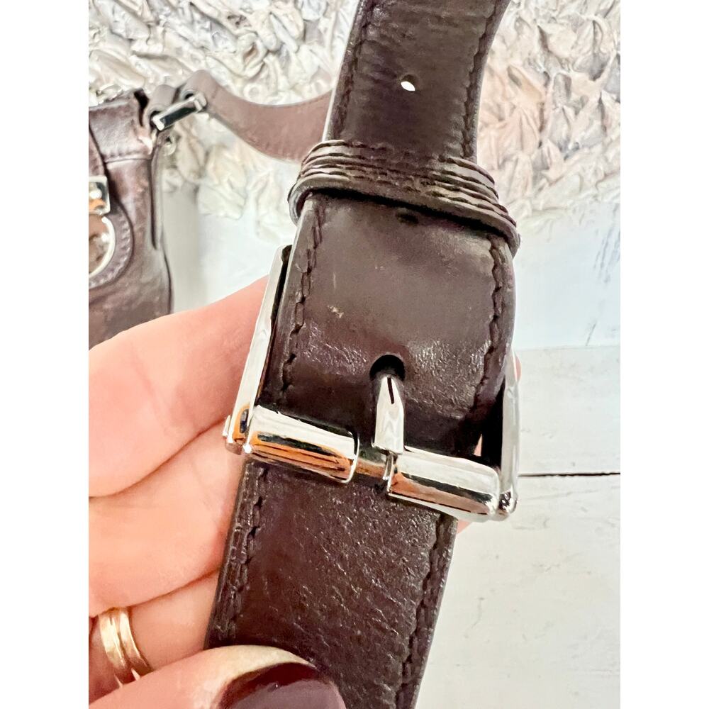 Gucci Brown Leather Messenger Bag w/ GG large dust bag - Picture 6 of 16
